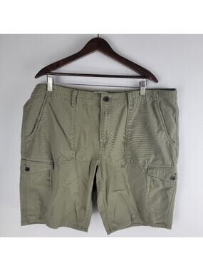 Timberland Green Cargo Shorts Zip Up Buttons Logo Zip Button Size 40